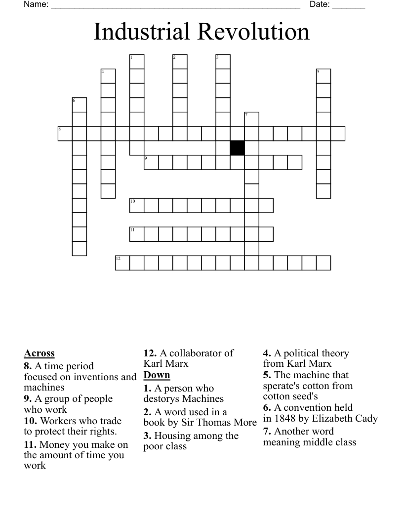 Industrial Revolution Crossword