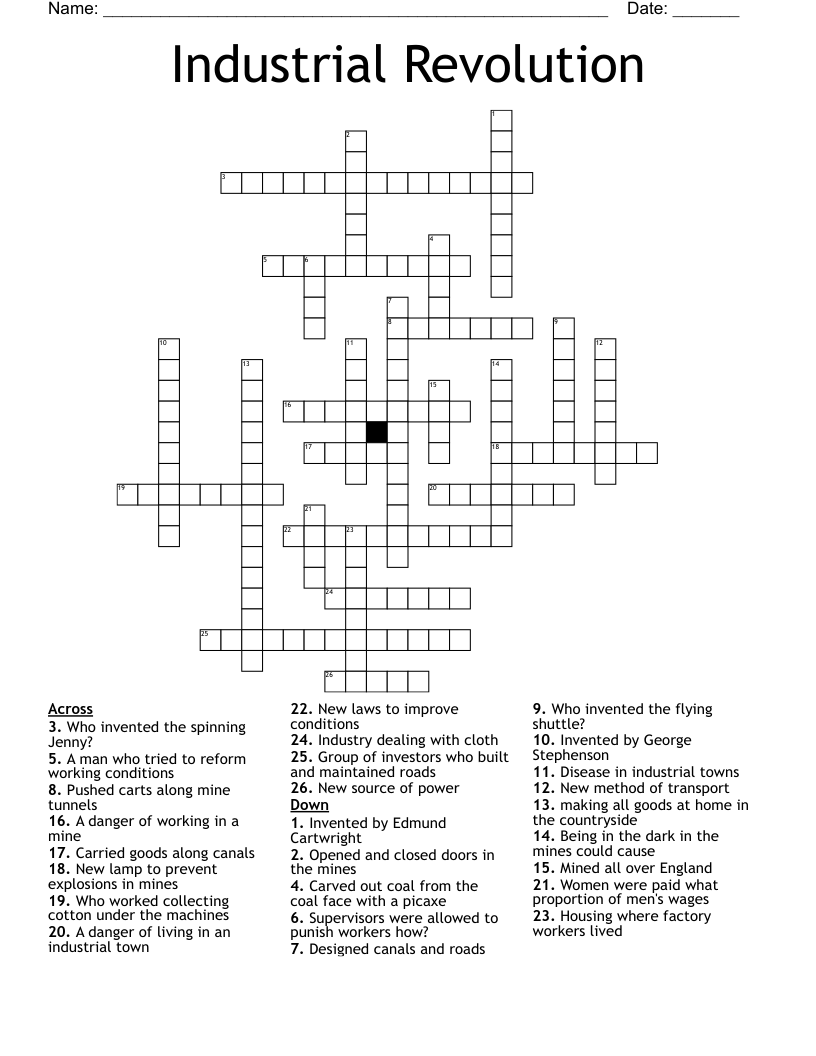 Industrial Revolution Crossword
