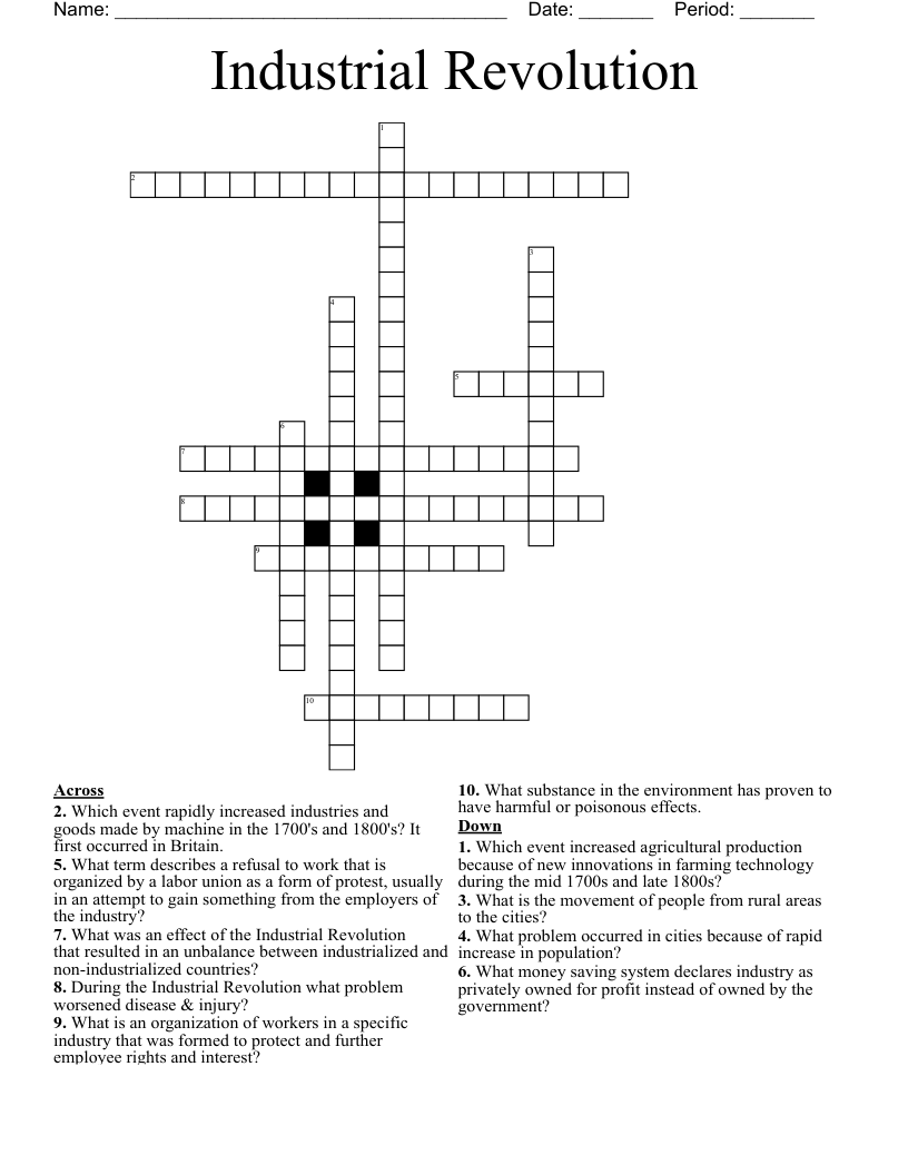 Industrial Revolution Crossword