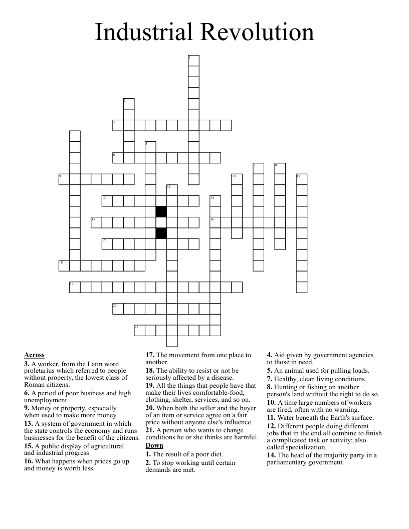 Industrial Revolution  Crossword