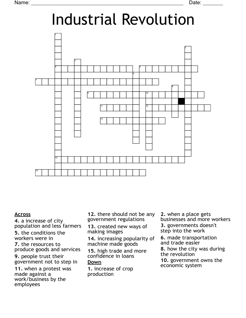 Industrial Revolution  Crossword