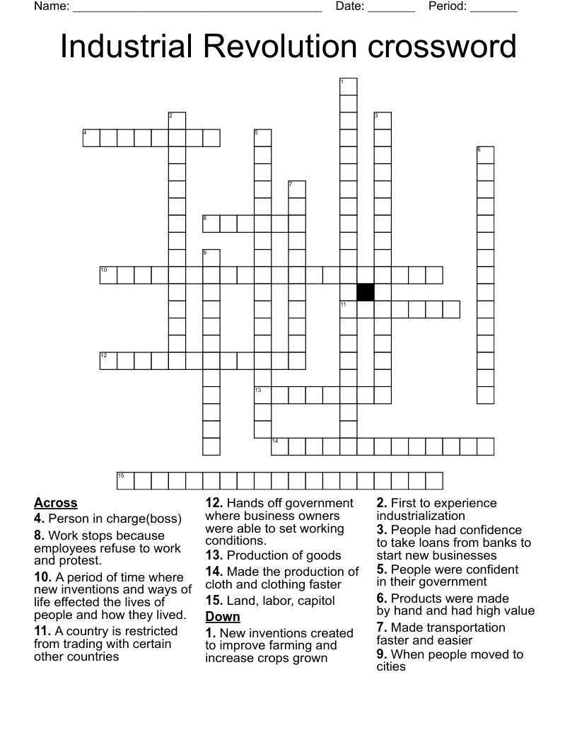 Industrial Revolution crossword