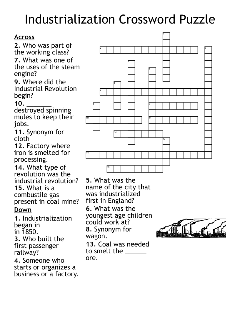Industrialization Crossword Puzzle