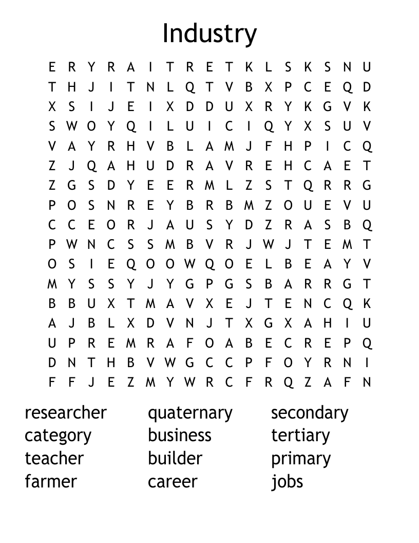 Industry Word Search