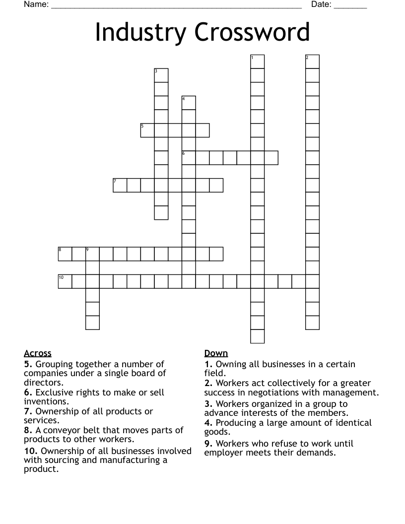 Industry Crossword