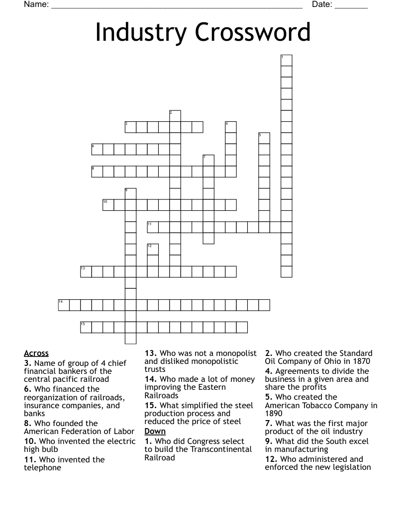 Industry Crossword 
