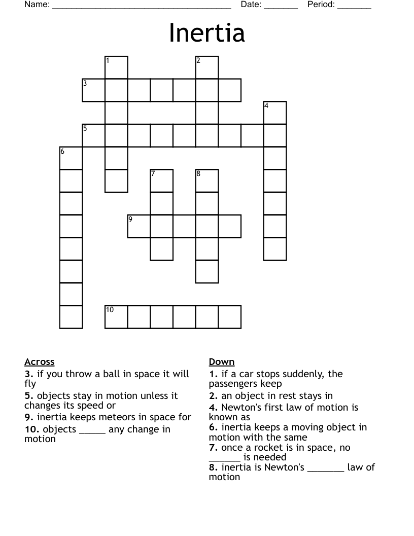 Inertia Crossword