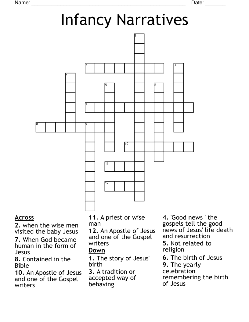 Infancy Narratives Crossword