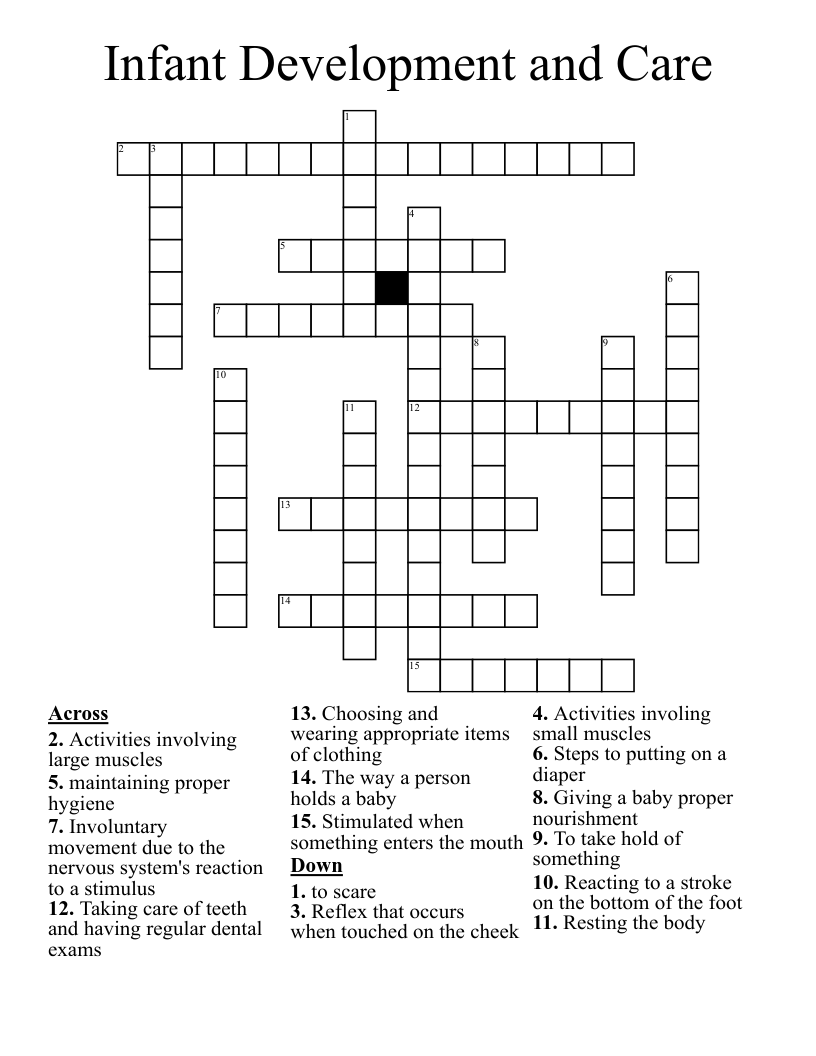 Infant Development and Care Crossword