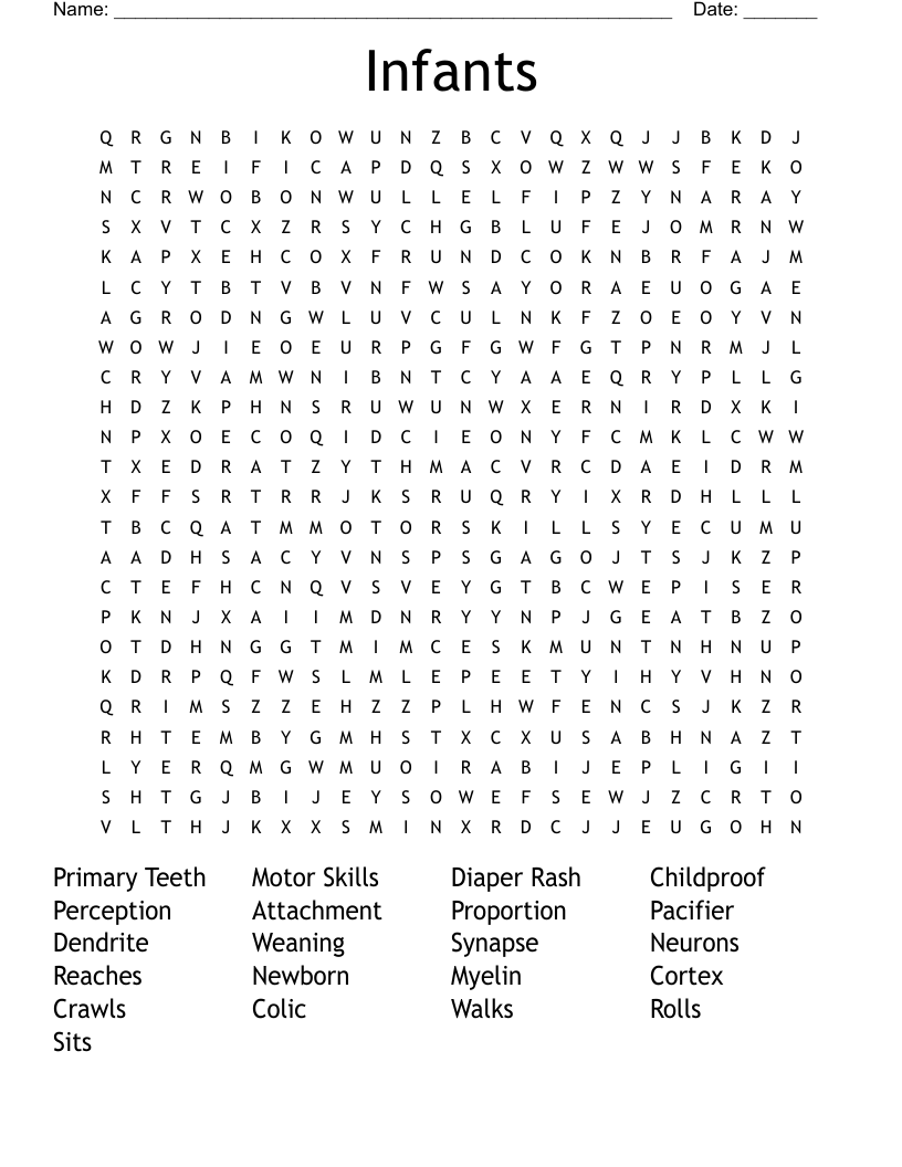 Infants Word Search