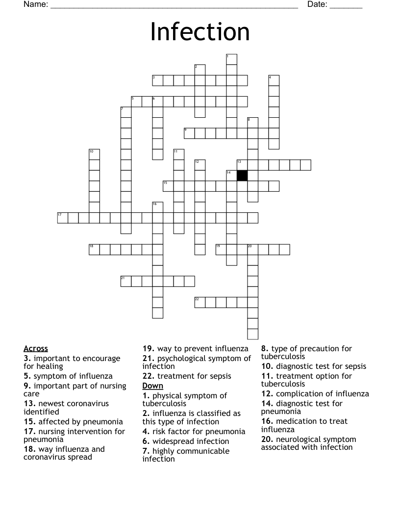 Infection Crossword