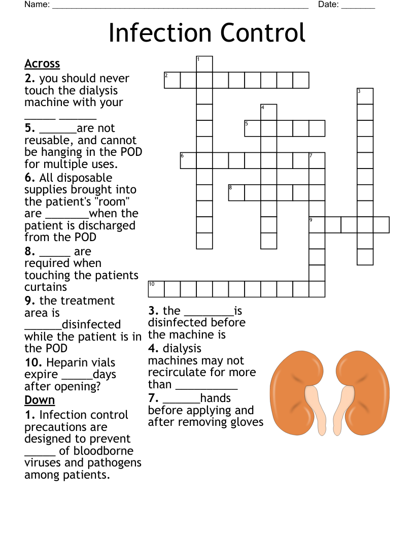 Infection Control Crossword