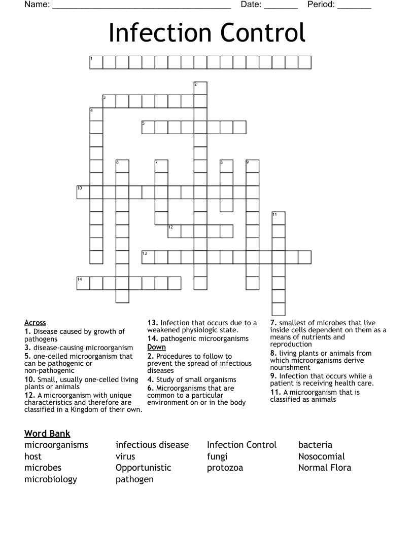 Infection Control  Crossword