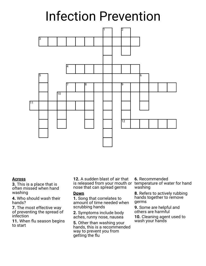 Infection Prevention  Crossword
