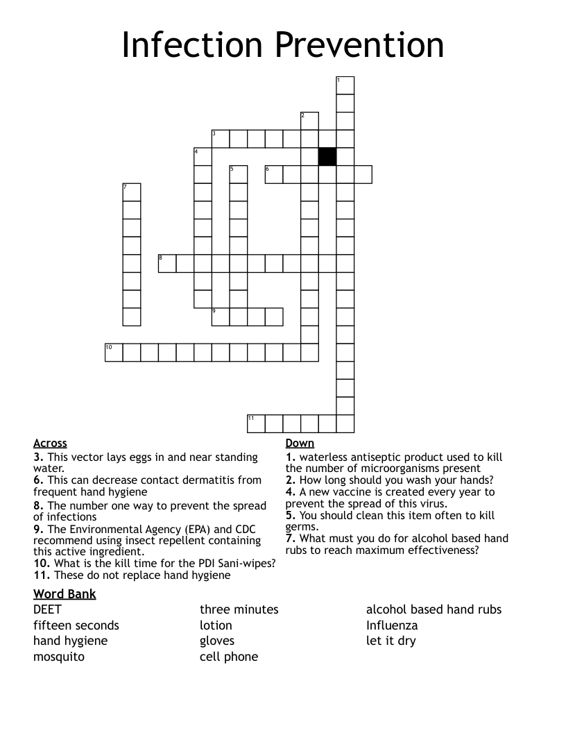 Infection Prevention  Crossword