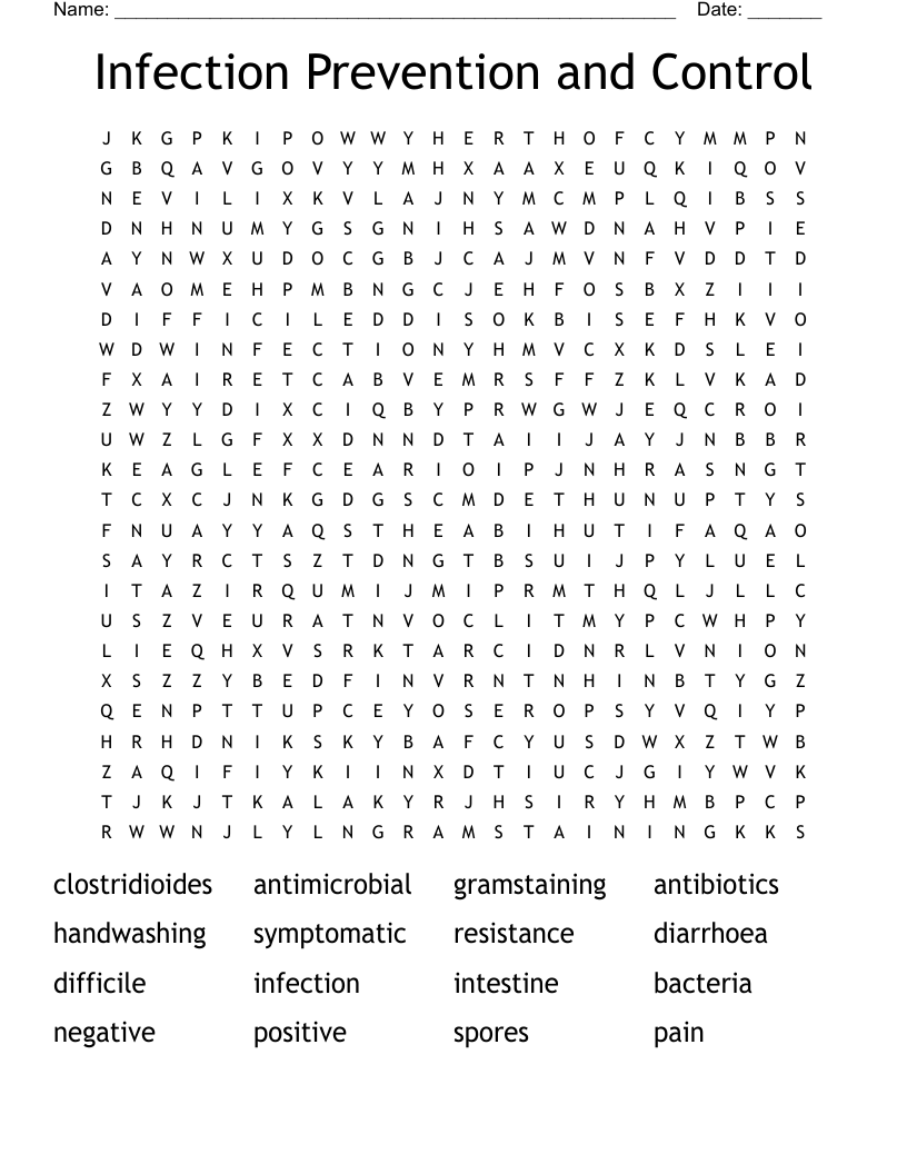 Infection Prevention and Control Word Search