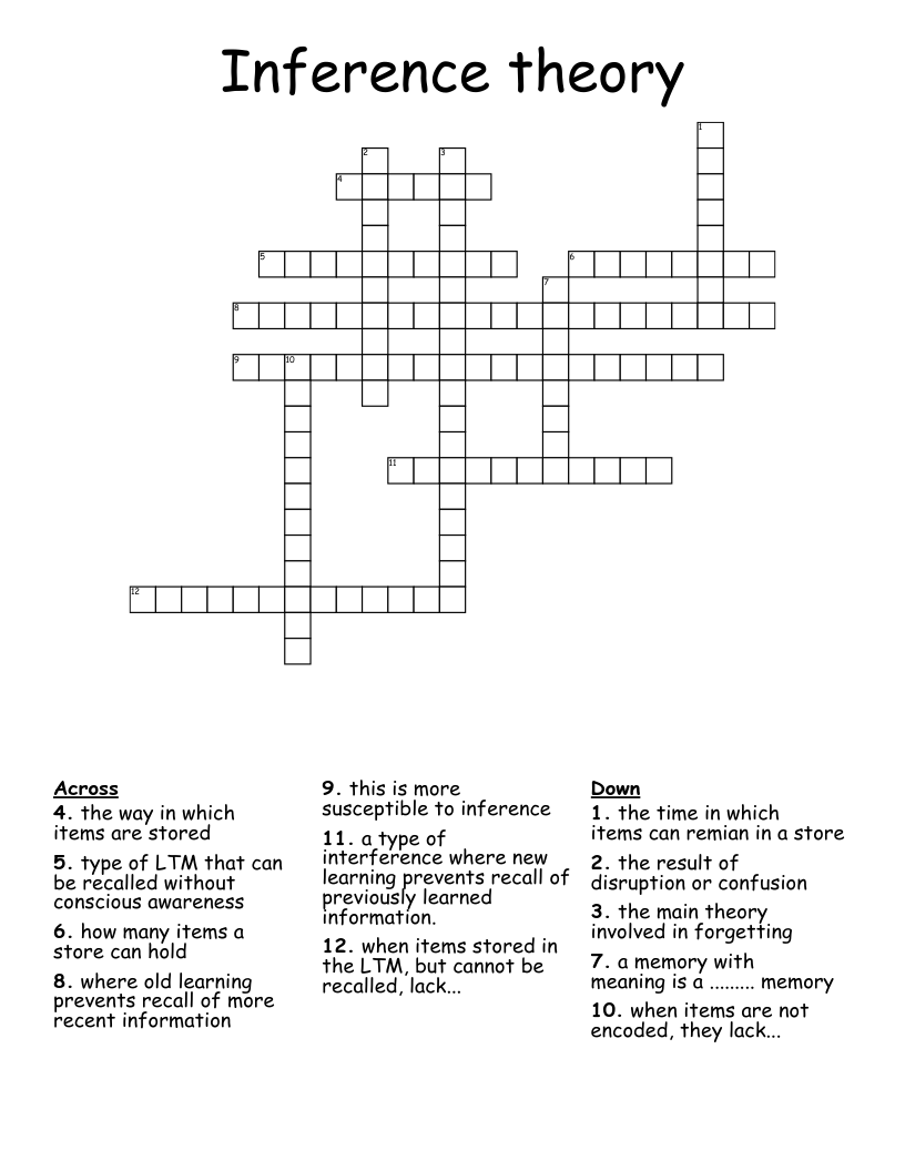 Inference theory  Crossword