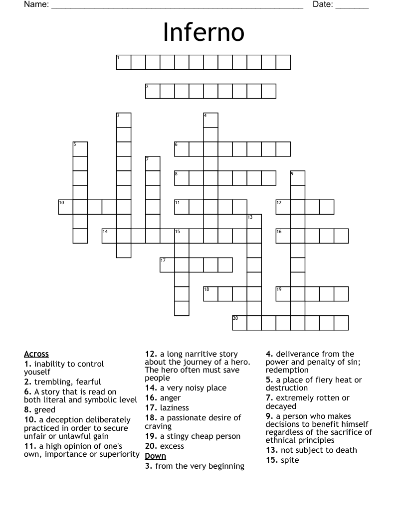 Inferno Crossword