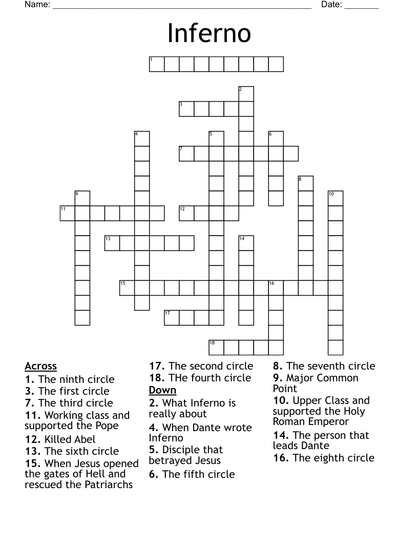 Inferno Crossword