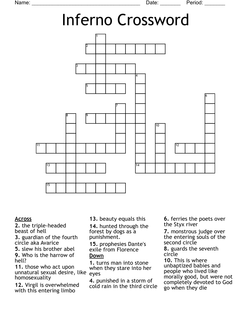 Inferno Crossword