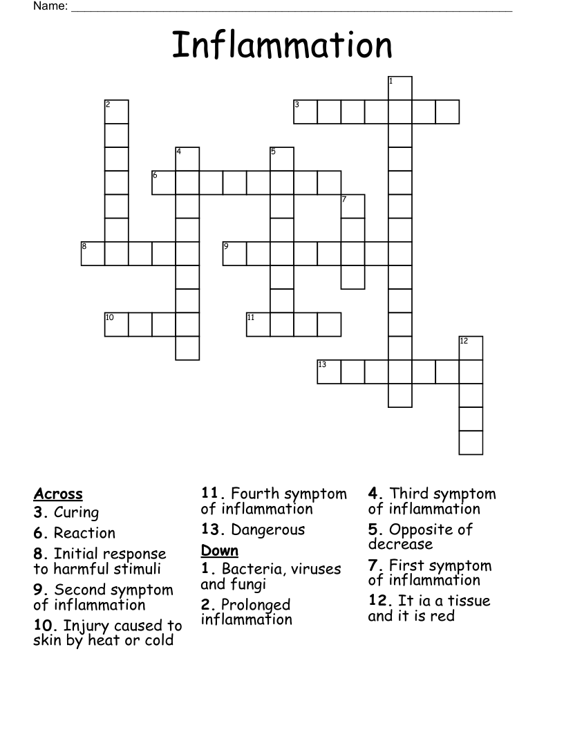 Inflammation Crossword
