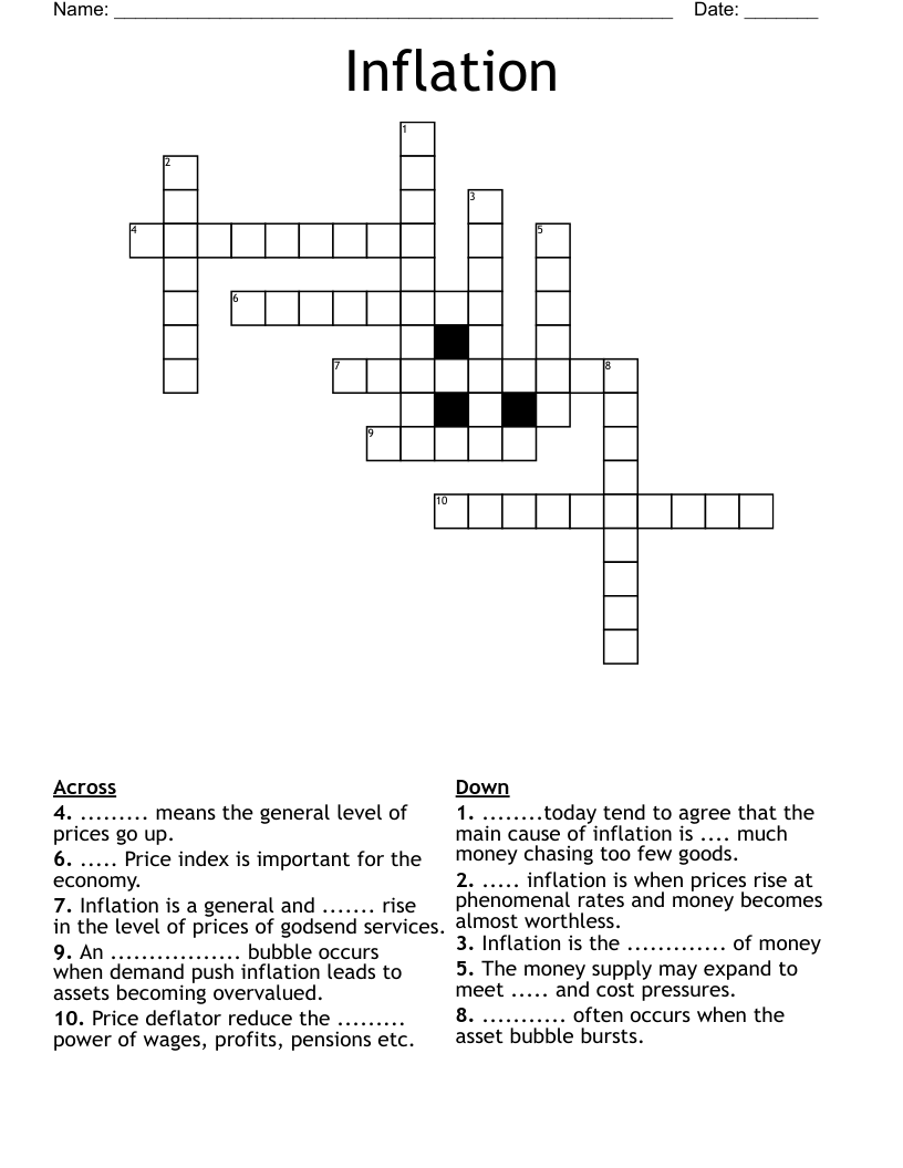 Inflation Crossword