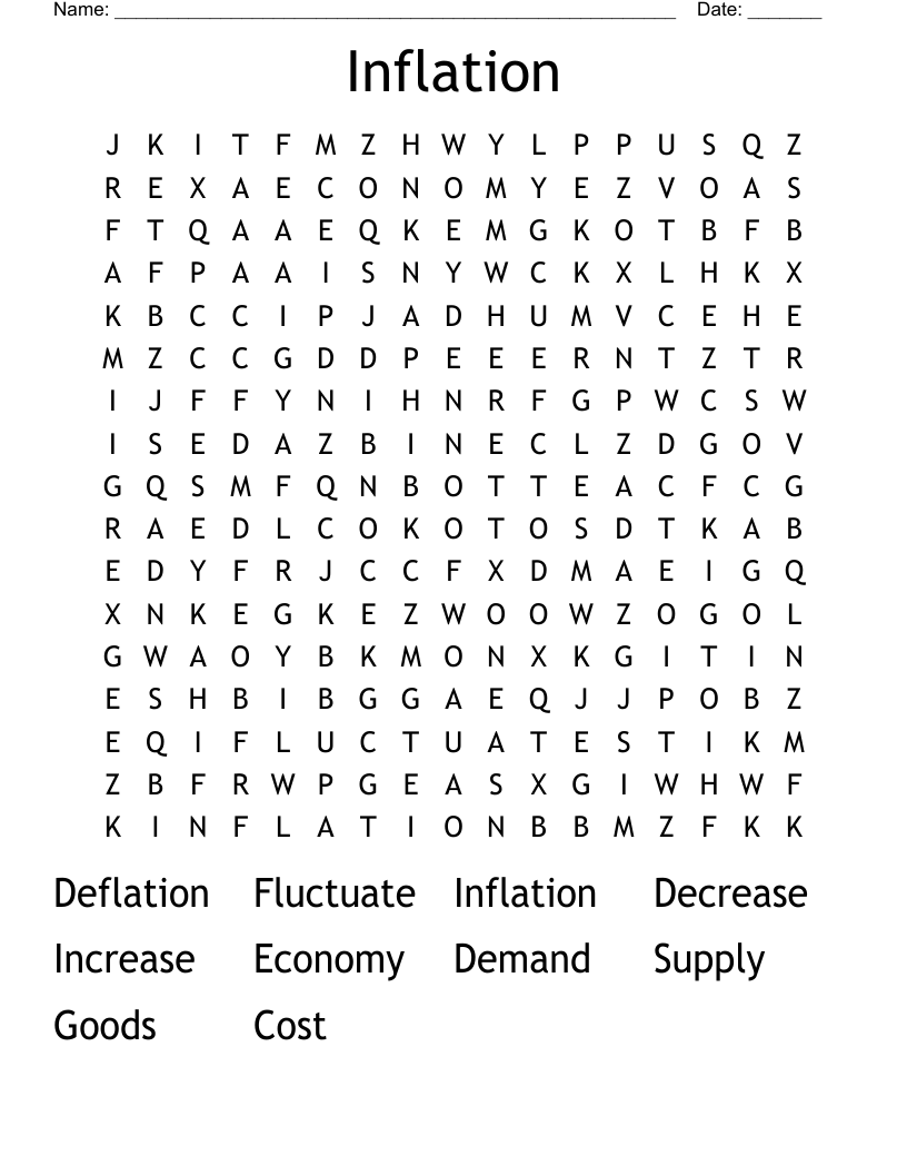 Inflation Word Search