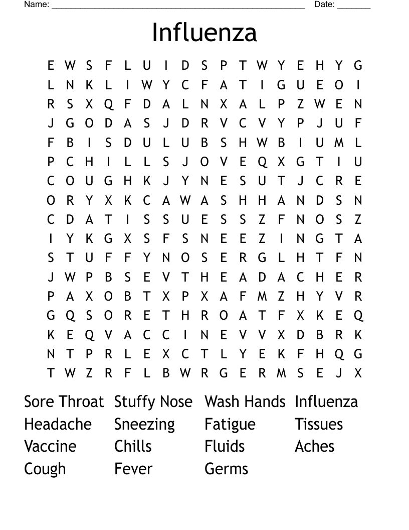 Influenza Word Search