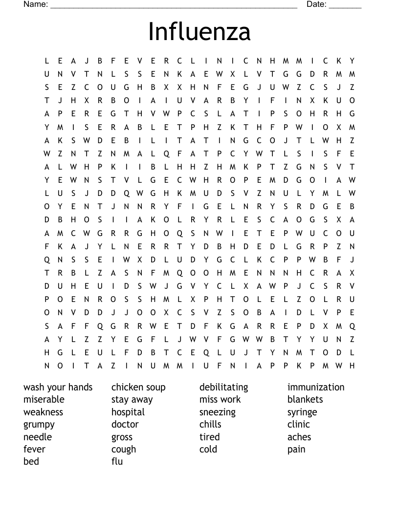 Influenza Word Search
