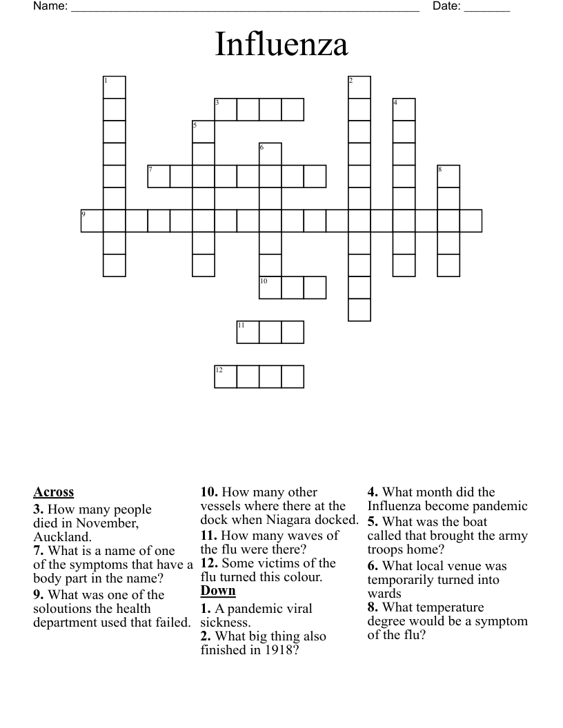 Influenza Crossword
