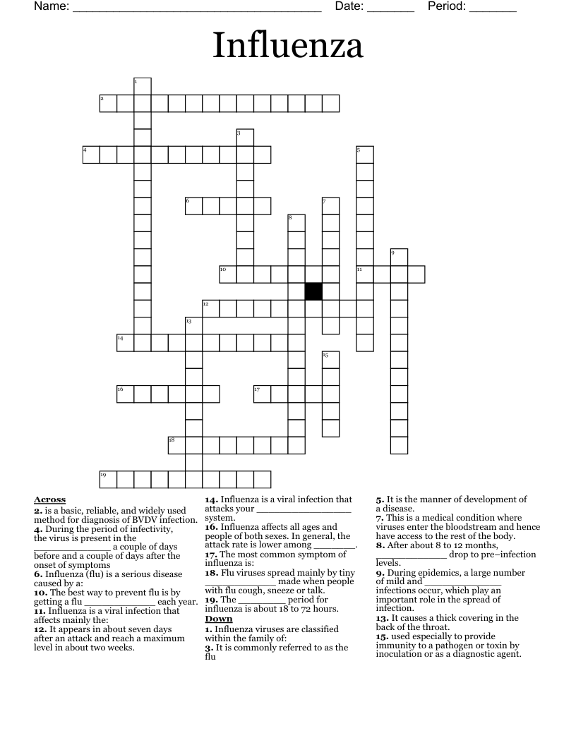 Influenza  Crossword