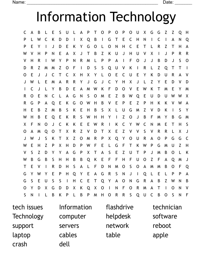 Information Technology Word Search
