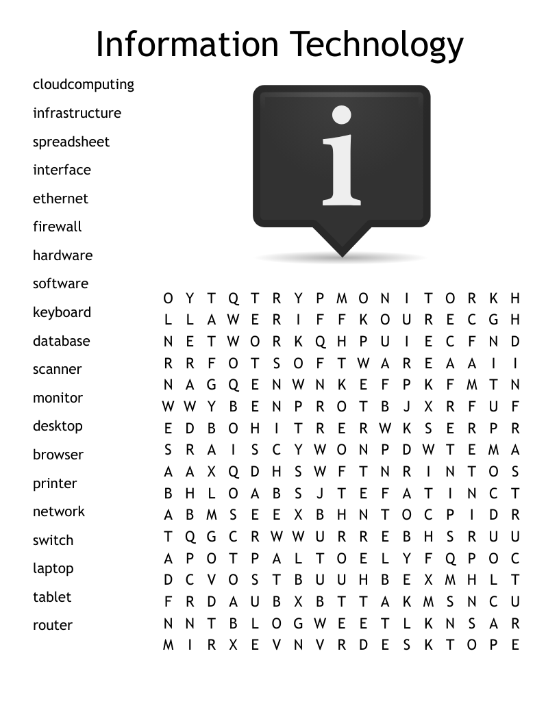 Information Technology Word Search