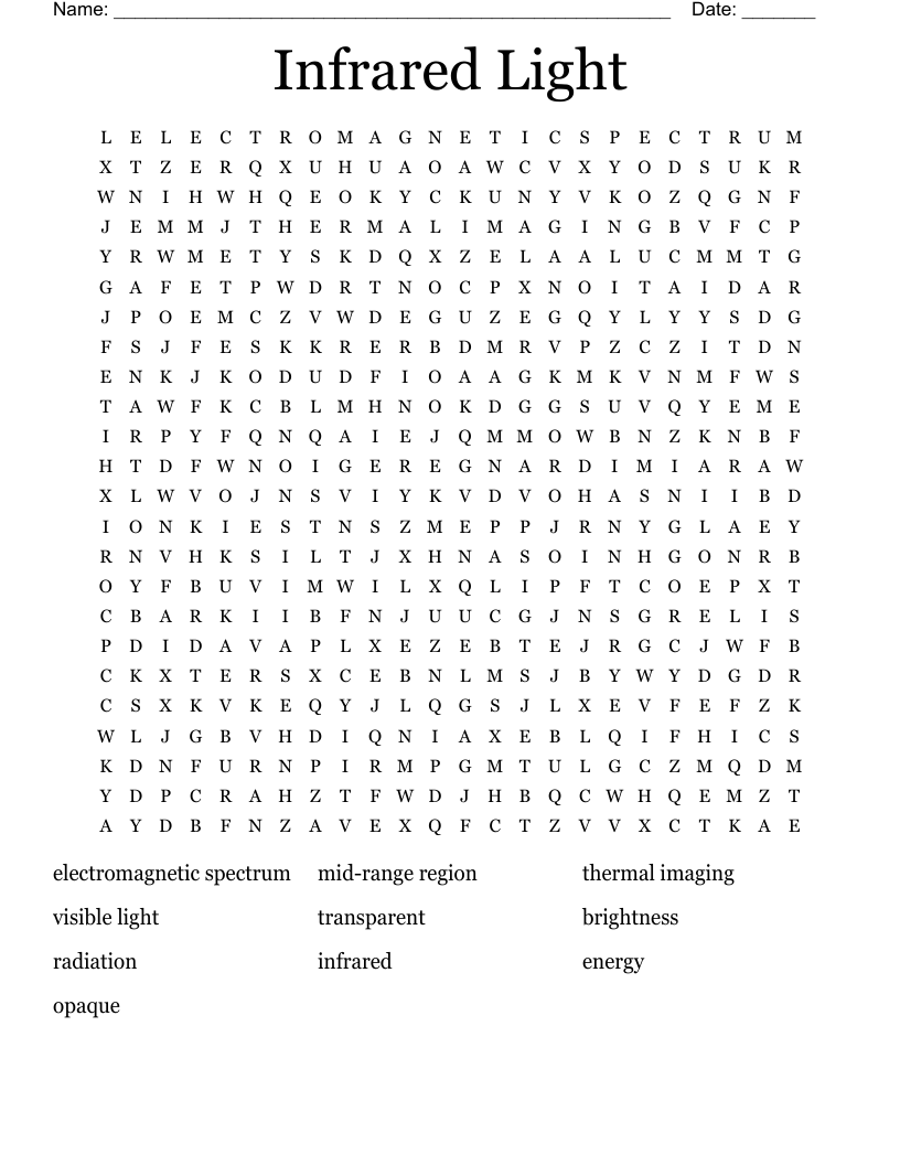 Infrared Light Word Search