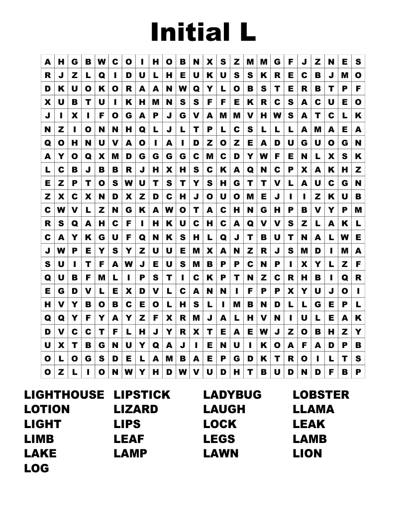 Initial L Word Search