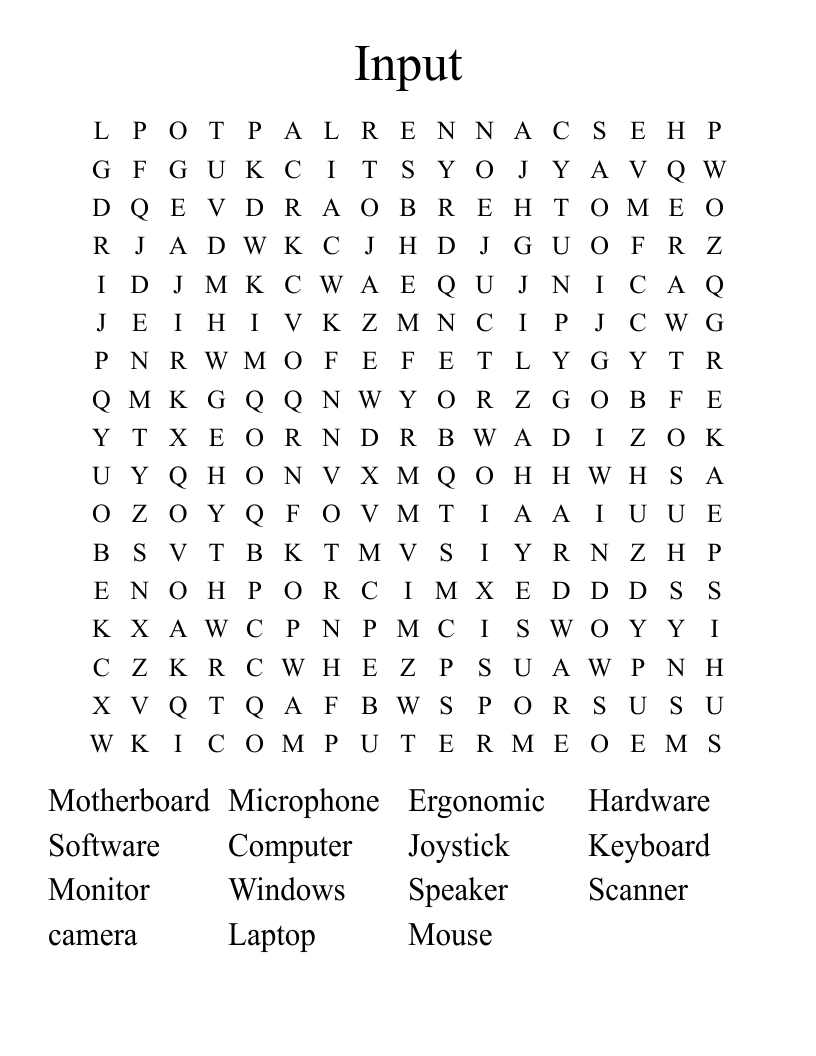Input Word Search
