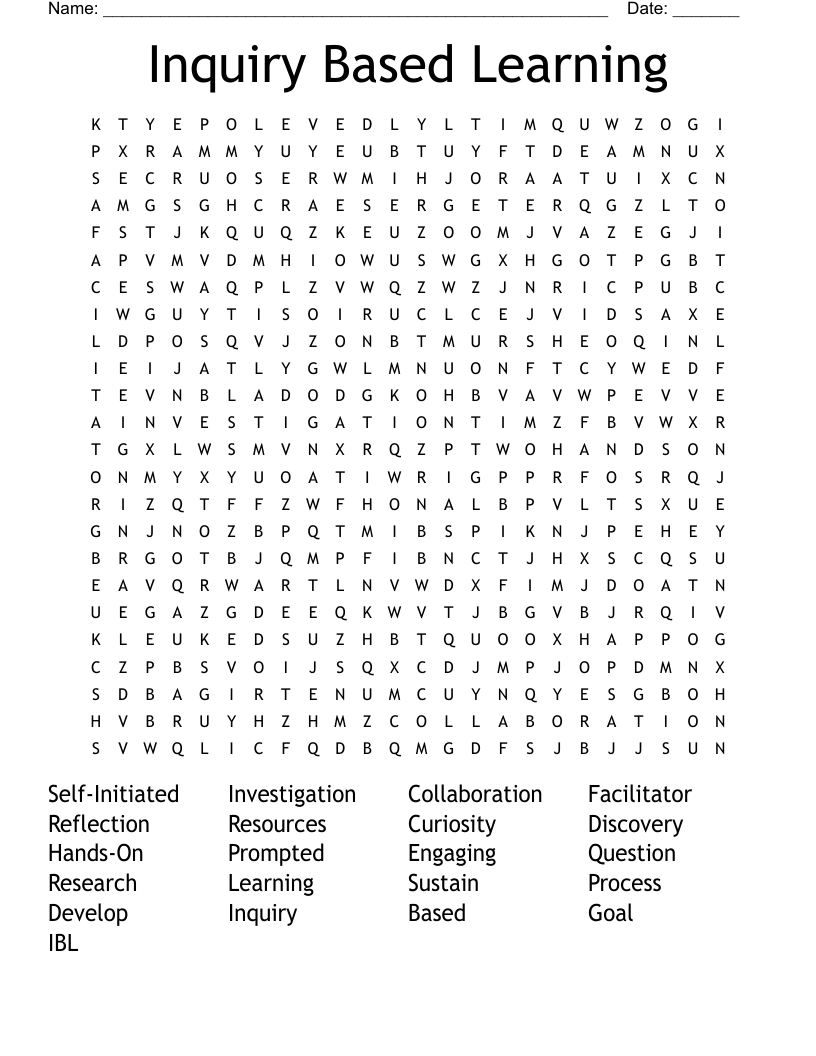 Inquiry Based Learning Word Search