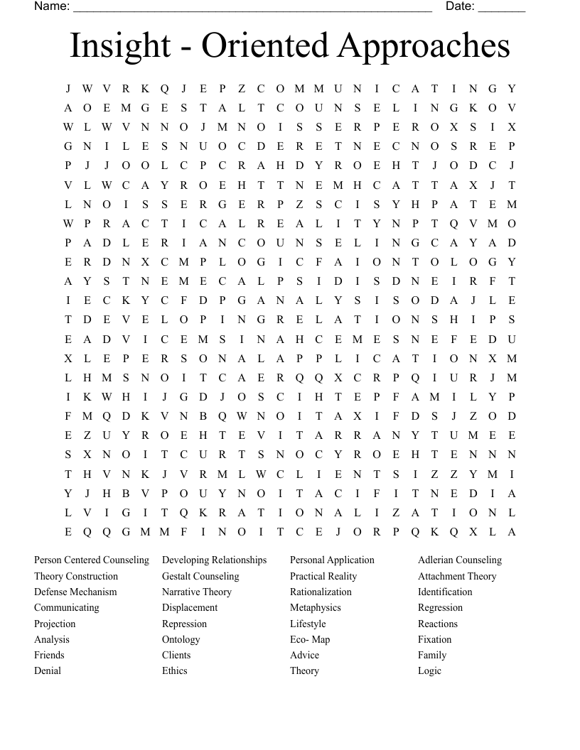 Insight - Oriented Approaches  Word Search