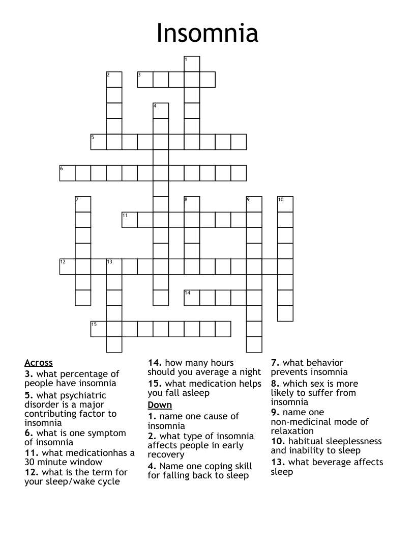 Insomnia Crossword