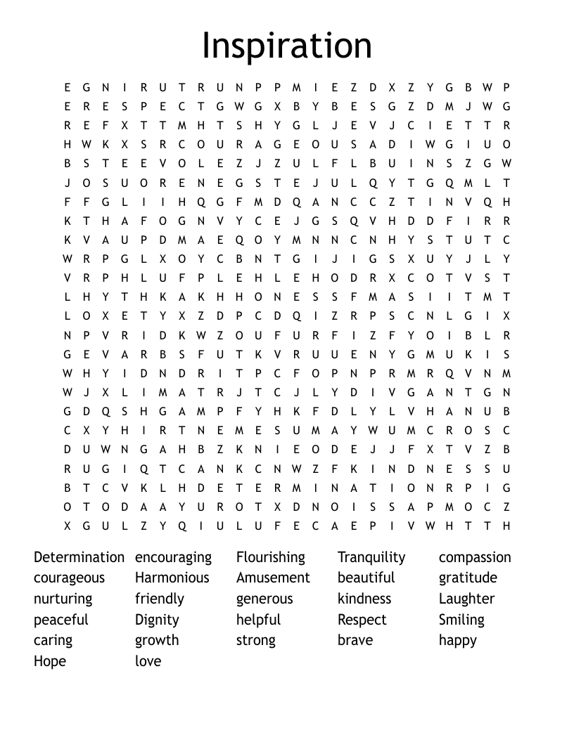 Inspiration Word Search
