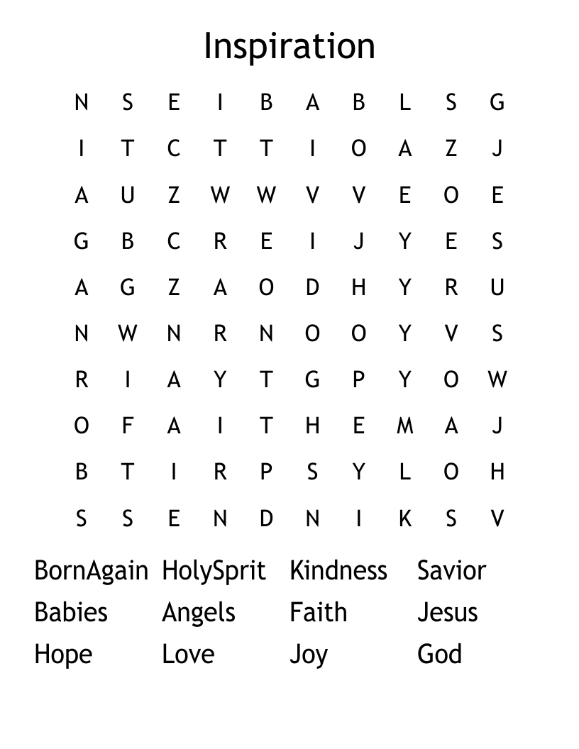 Inspiration Word Search