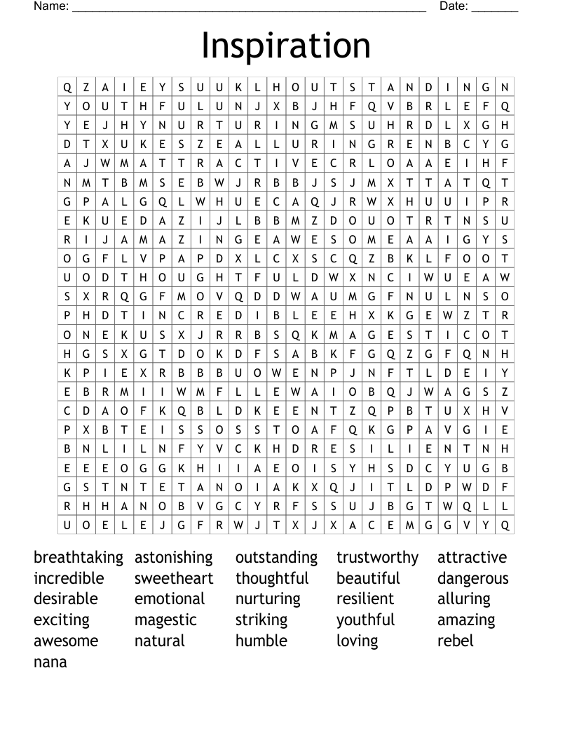 Inspiration Word Search