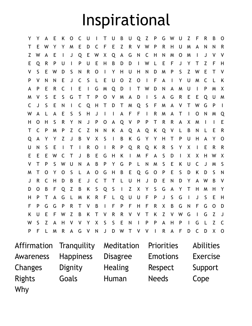 Inspirational Word Search