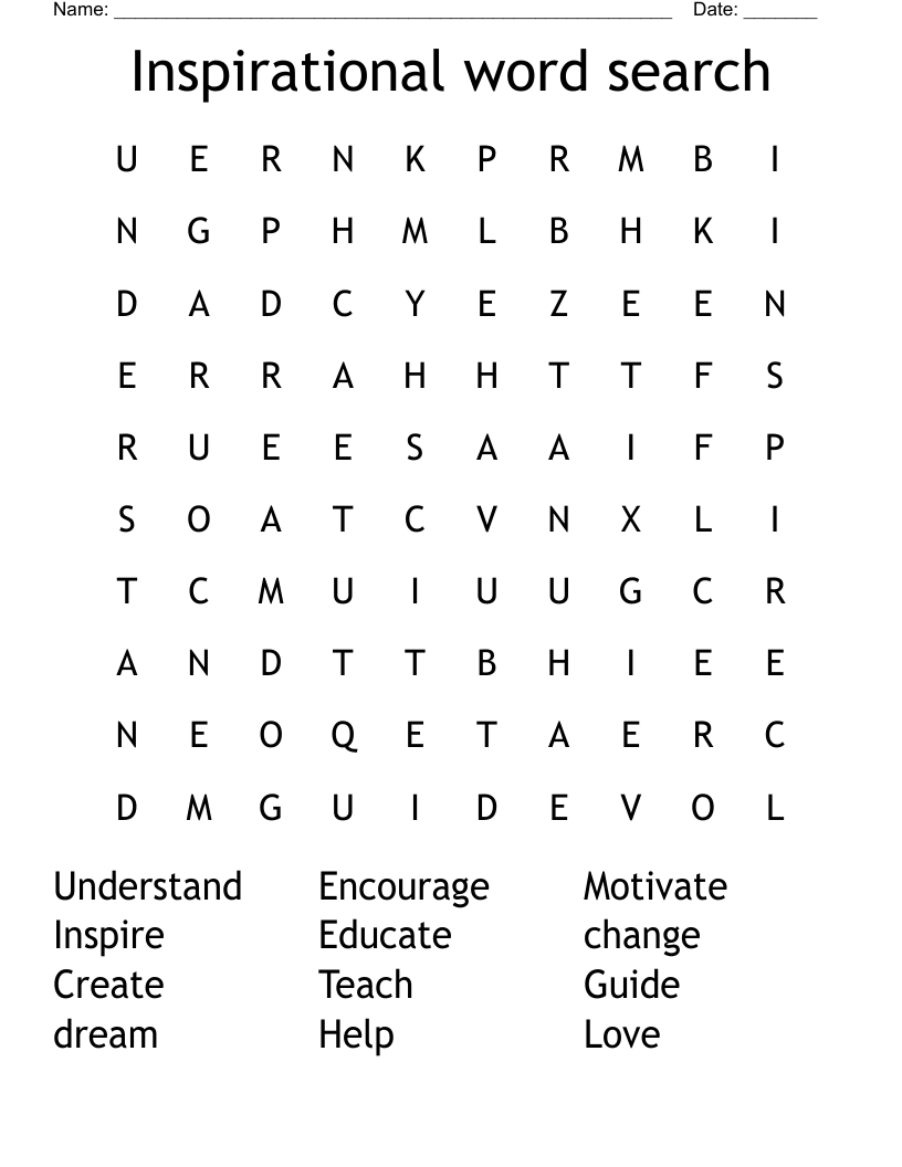 Inspirational word search 
