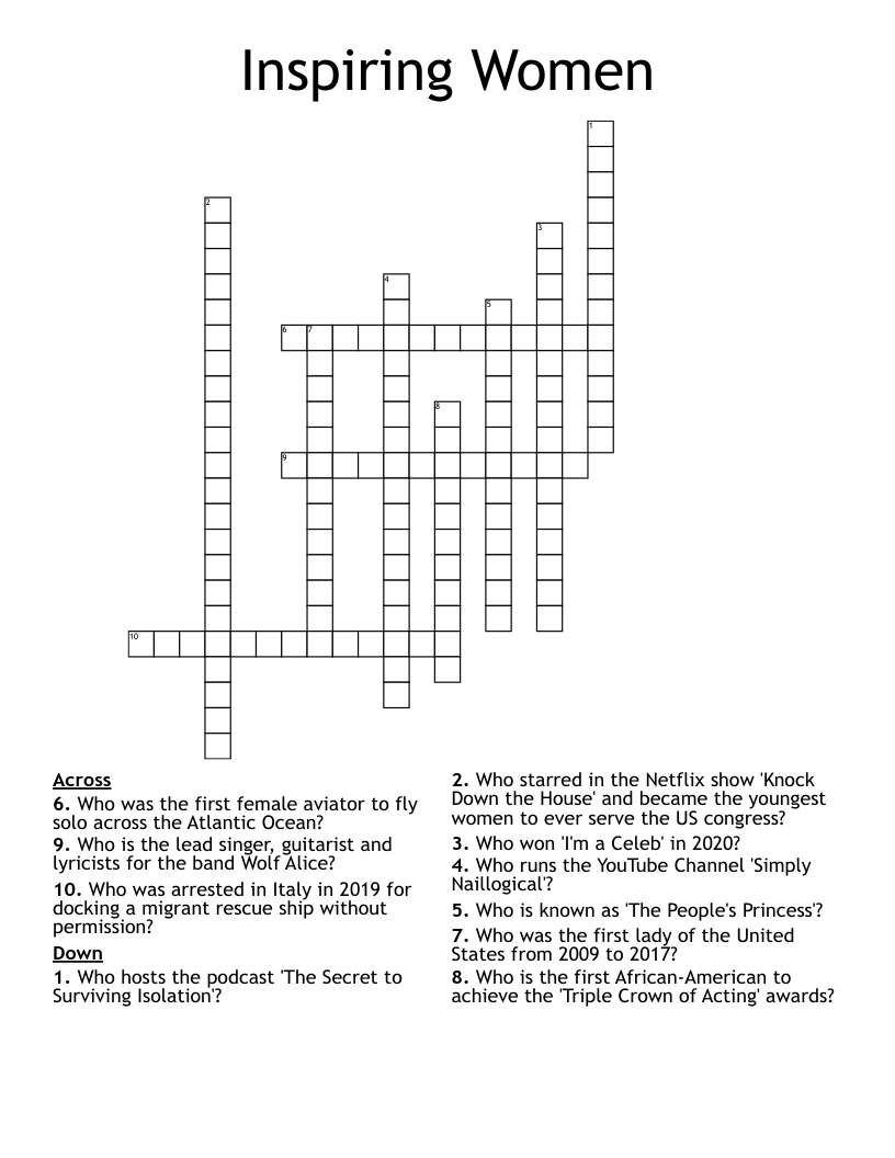 Inspiring Women Crossword