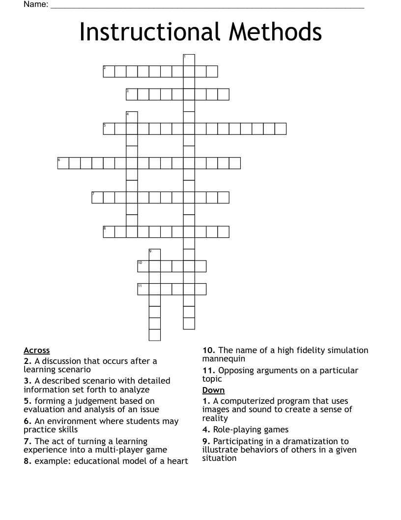 Instructional Methods Crossword