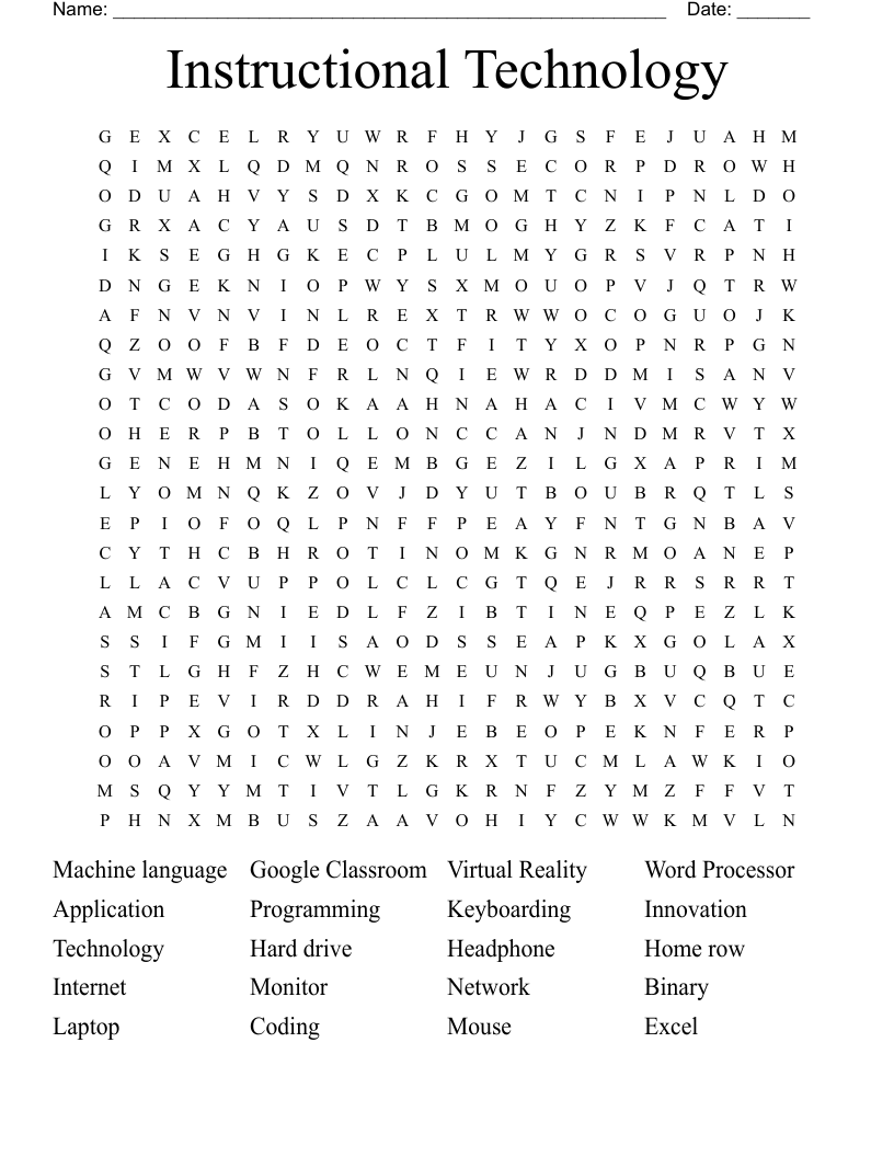 Instructional Technology Word Search