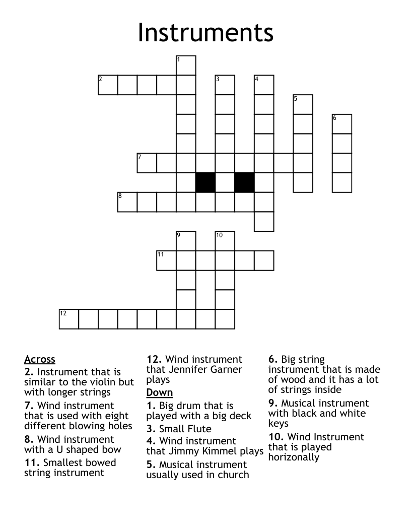 Instruments Crossword