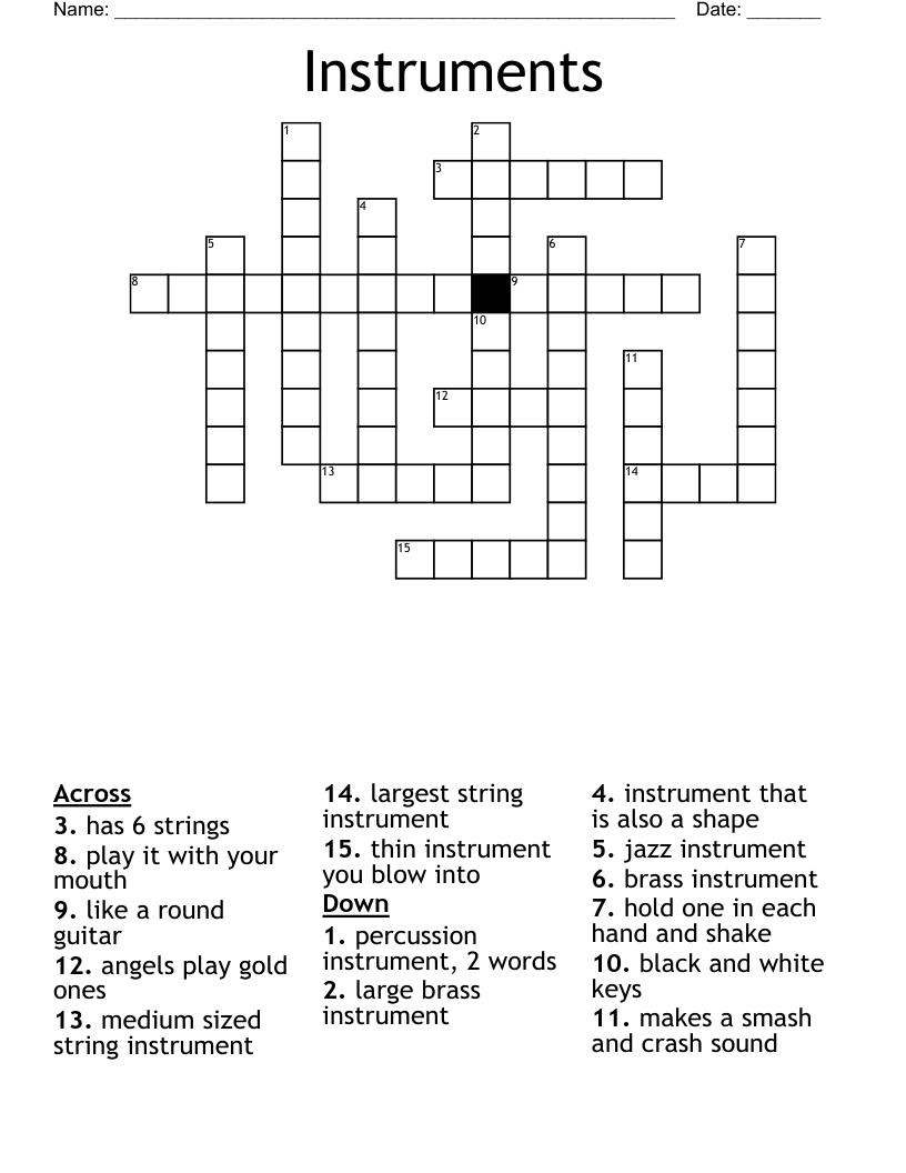 Instruments Crossword