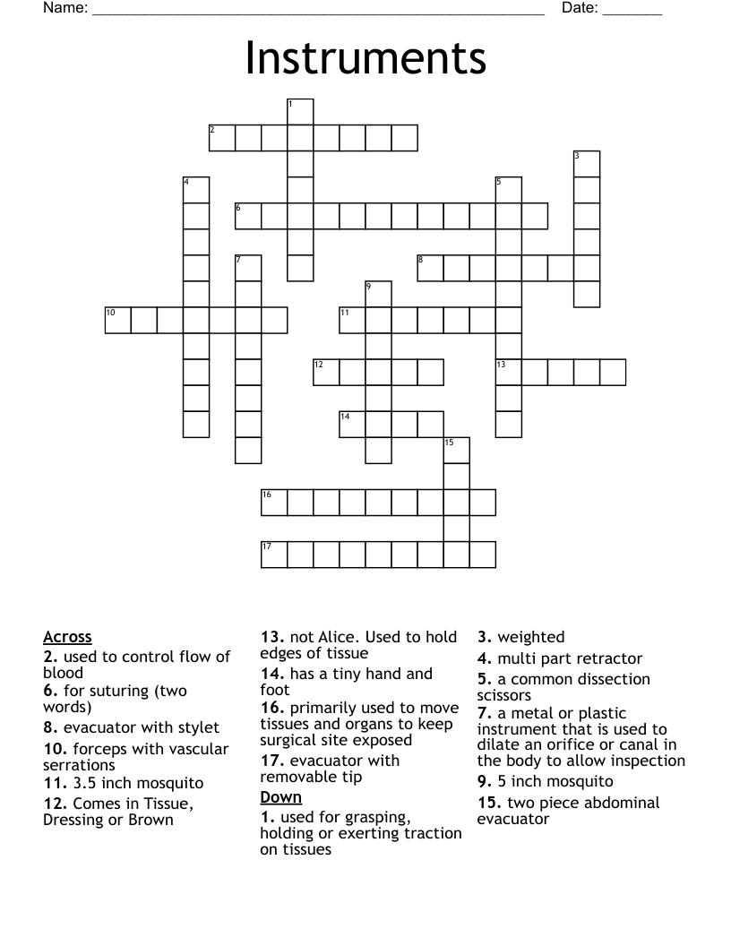 Instruments Crossword
